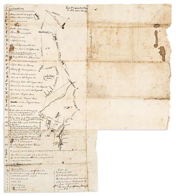 (MANUSCRIPT MAPS.) Eighteenth-century survey of property tracts in Virginias Northern Neck Proprietary.